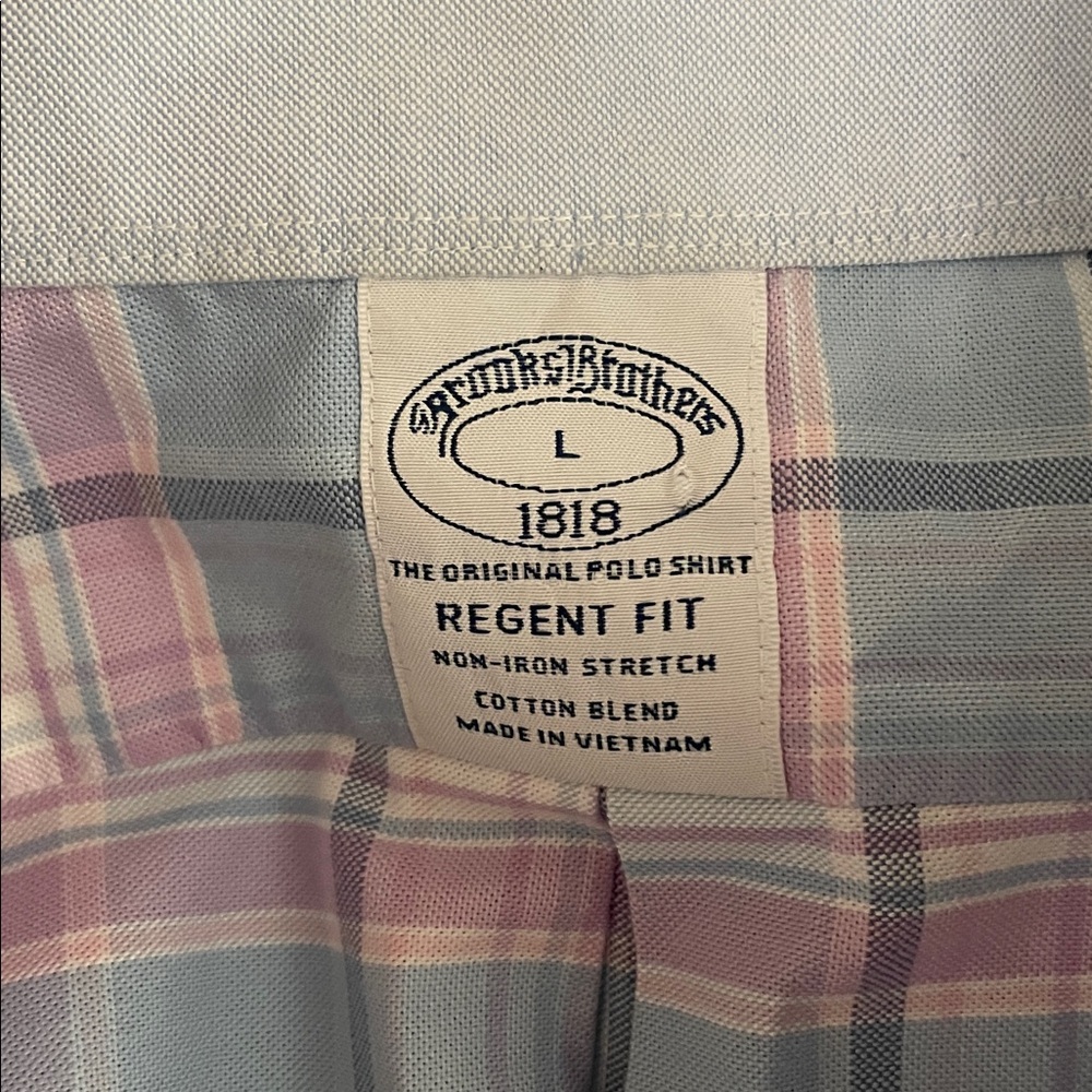 Brooks Brothers Regent Fit Plaid Button Up Pastel | Men’s Size L - Picture 5 of 6